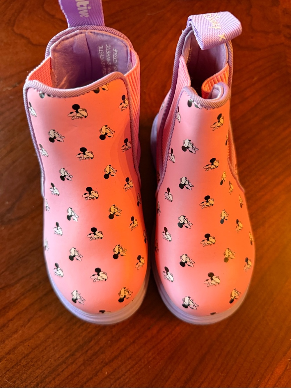 Disney Pink Mickey Mouse Slip-On Kids Rain Boots